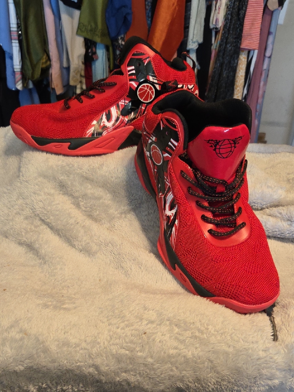 Men's Red Performance Basketball Sneakers - High Top